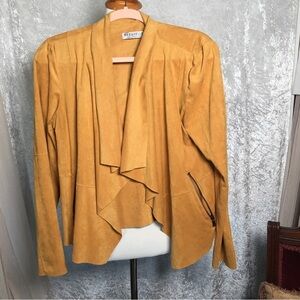 Bagatelle Collection Faux suede Drape Open blazer  Size Medium